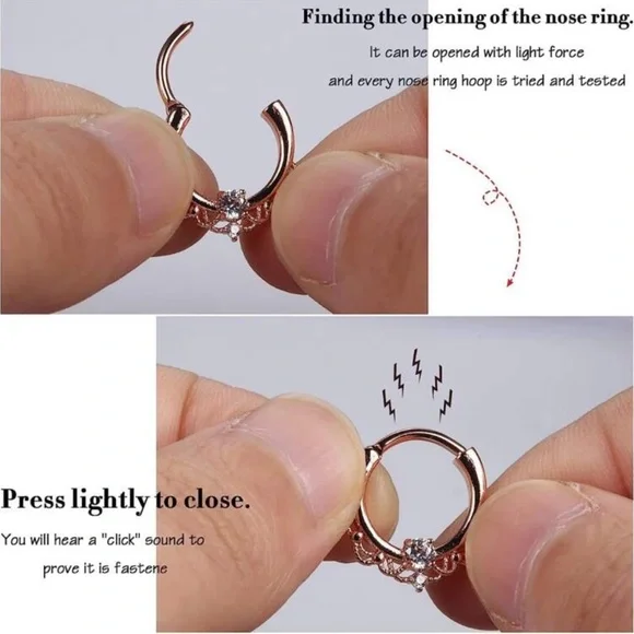 16G Opal & CZ Surgical Steel 10mm Single Hoop Septum/ Daith Clicker NWT - Picture 10 of 11